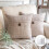 Phantoscope Single Button Series Linen Decorative Throw Pillow, 12"x20", Beige, 2 Pack 3