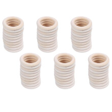 4 natürliche Holzringe, Durchmesser 50 mm