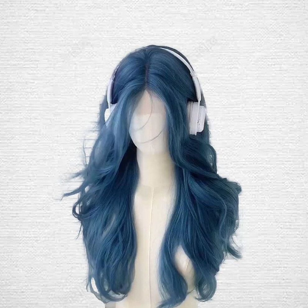 Unisex Blue Blaxill Wigs Human Hair Deals Of The Day Clearance Wig For Women With Long Curly Hair