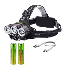 Jacenvly Weihnachtsbeleuchtung, wiederaufladbar, USB-kompatibel, 5 LEDs, Stirnlampe, Taschenlampe, Arbeitsleuchte, Weihnachtsdekoration