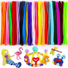 Casewin 100 Stück weihnachtliche, flauschige Pfeifenreiniger, mehrfarbige, biegsame Chenille-Stäbe für Kinderbastelarbeiten und Dekorationen