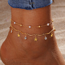Modesmycken för kvinnor Retro Guld Fotlänk Set Fotlänk Tiny2Pies Set Fotlänksmycken Accessoarer För Sommar Strand För Vardag För Present