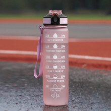 Vattenflaska Sportmugg Plast Vattenmugg 1000ML - spotpris Rosa