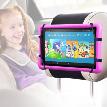 Supporto in silicone per poggiatesta auto - Supporto universale per tablet per auto - Supporto per poggiatesta auto regolabile in angolazione,