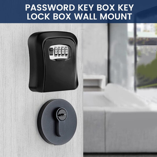 Jetcloudlive Key Lock Safe Box, Επιτοίχιο Εξωτερικό Κλειδαριά Κουτιού 4 Ψηφίων με Συνδυασμό 2