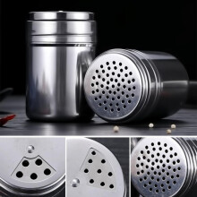 Nerezová oceľová bagrovacia nemagnetická soľnička/cukornička/korenie/korenie Shaker korenie plechovky 2 ks