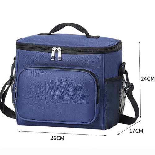 Borsa termica riutilizzabile per il pranzo, ideale per ufficio e picnic, morbida e compatta, colore blu. 1