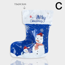 10 st julstövlar strumpor plast godispåse jultomten snögubbe älg julfest dekoration nyår inslagning presentförpackningspåse