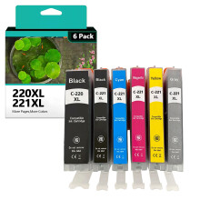 Συμβατά δοχεία μελάνης PGI-220XL CLI-221XL, ανταλλακτικά για το μελάνι Canon PGI220CLI221XL για
