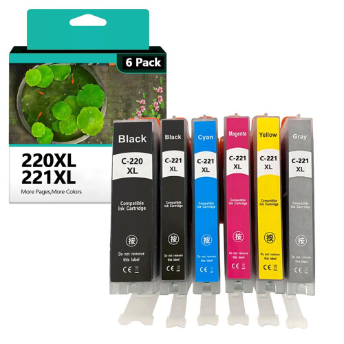 Συμβατά δοχεία μελάνης PGI-220XL CLI-221XL, ανταλλακτικά για το μελάνι Canon PGI220CLI221XL για
