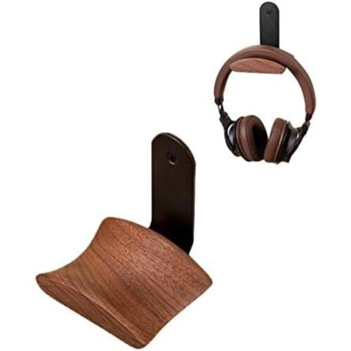 Supporto per cuffie, supporto da parete per cuffie per audio, studio e gaming su PC (noce)