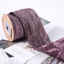 10 Yards geknittertes Band, seidenähnlicher, geknitterter Stoff zum Verpacken von Geschenken, für Körbe, Kränze, Schleifen, Heim- und