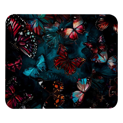 Κοκκινωπό καφέ Mouse Pad Butterfly με αντιολισθητική βάση από καουτσούκ, τετράγωνο σχέδιο