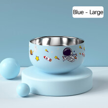 Tigela infantil de aço inoxidável com desenho animado para sopa ou arroz, isolamento duplo, anti-escaldante, ideal para frutas e macarrão