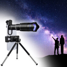 YiFudd 40X Mobile Phone Telephoto Lens Kit With Lens Clip + Phone Clip + Extendable Mini Tripod + Remote Shutter