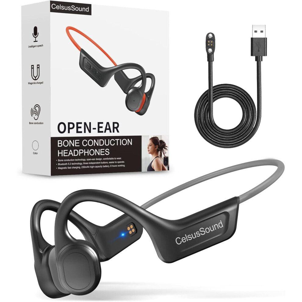 Celsussound Bone Conduction Headphones,Upgraded Ipx7 Waterproof Wireless Earbuds,Open Ear Headphones Bluetooth 5.3 9191629634361