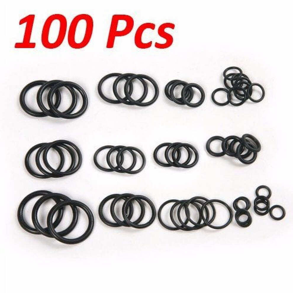 Wideskall 100 Pcs Flexible Nitrile Rubber O Rings Washers Grommets Assortment 9191629636747