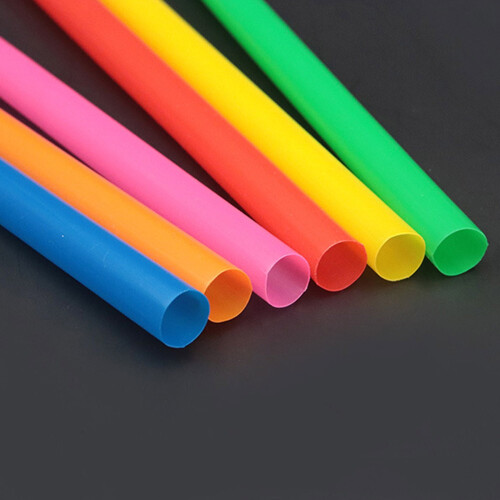 Pacote com 100 canudos descartáveis para smoothies, 26,2 cm (10,3 polegadas), em cores sortidas e vibrantes. 2