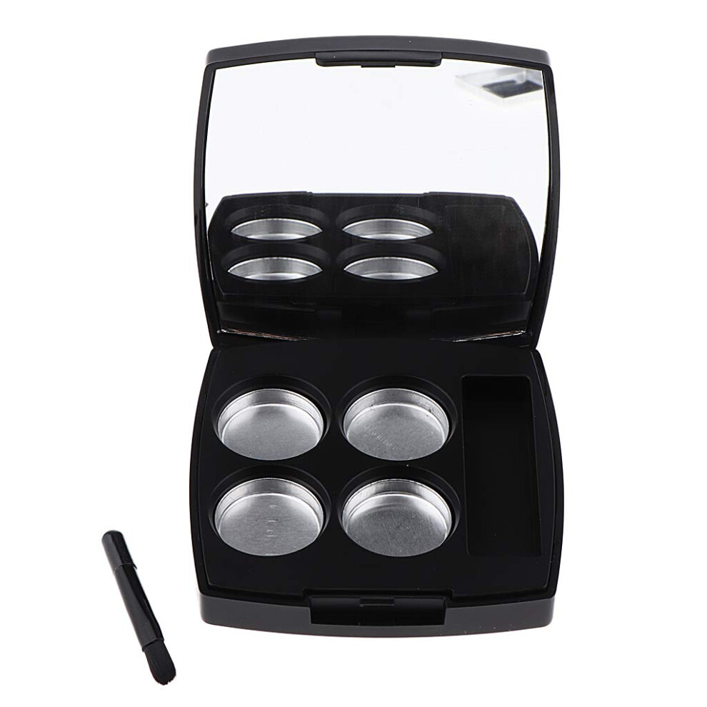 Empty Eyeshadow Palette 4 Grid with Mirror, Compact Refillable Travel Makeup Case