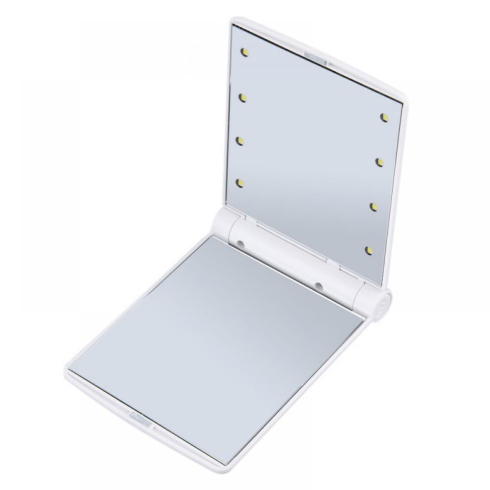 LED Mirror,Makeup Cosmetic Mirror,8 LED Lights Lamps Folding Compact Portable Pocket Mirror