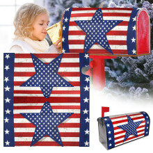 Miayilima 4th of July Patriotic Mailbox Cover 18"x21" - American Stripes Design for Holiday Garden, compatible with standard mailbox