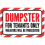 Dumpster For Tenants Only Violators Will Be Prosecuted Sign 1
