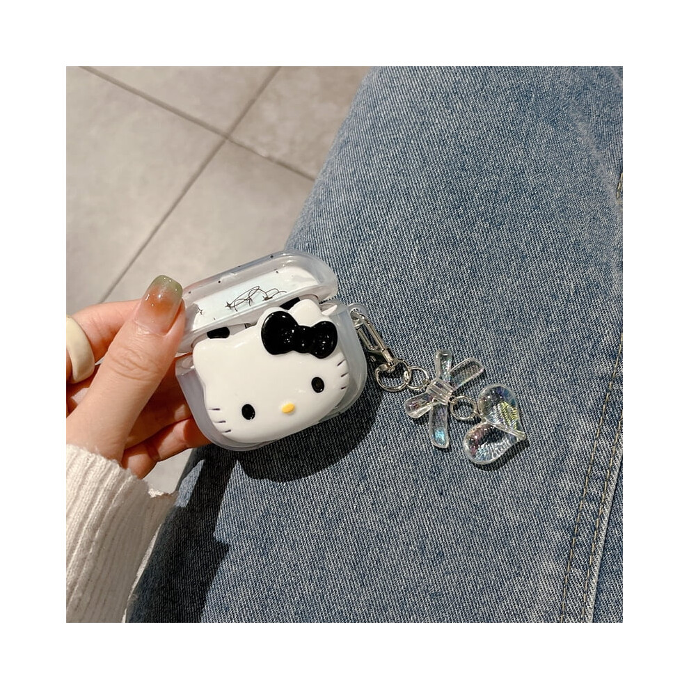 Stereoscopic Kt Cat For Compatible With Airpods Pro2 Compatible With Apple Bluetooth Wireless 1/2/3 Generation Earphone Cover Cute Cartoon Woman 9395123886213
