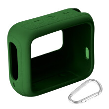 Speaker Silicone Protective Case Anti Scratch with Carabiner for compatible with JBL GO 4(Green)