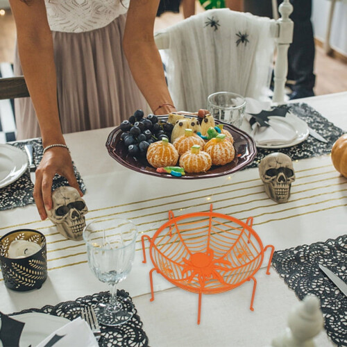 3PCS Halloween Plastic Spider Web Candy Bowl Suitable For Fruit And Vegetable Basket 1