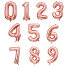 Ballons numériques géants or rose de 101,6 cm (40 pouces), chiffres de 0 à 9, en mylar métallisé, pour décorations de fête d'anniversaire,