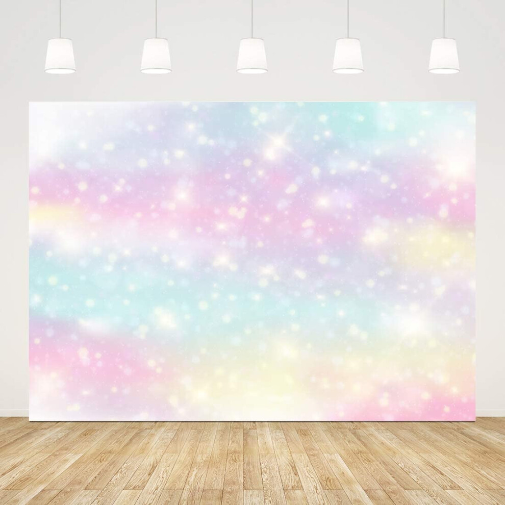 Glitter Rainbow Photo Backdrop Watercolor Newborn Photography Background 7X5ft Colorful 1St Birthday Backdrop Girl 9004841021225