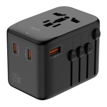 RYI_Multifunctional Small Size USB 65w Universal Travel Charger Adapter Worldwide with Type C Port EU + AU + UK + US