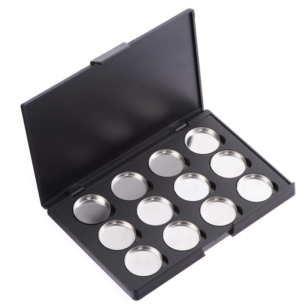 Empty Magnetic Eyeshadow Palette with 12pcs 26mm Metal Pans,  and Travel Friendly