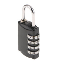 4 Digit Combination Lock - Resettable Code Padlock for Gym, School, Locker, Outdoor, Fence, Hasp - Black