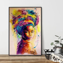 Póster artístico ASPORIC, pintura abstracta afroamericana sobre lienzo, decoración de pared con grafiti de mujer negra para sala de estar, sin