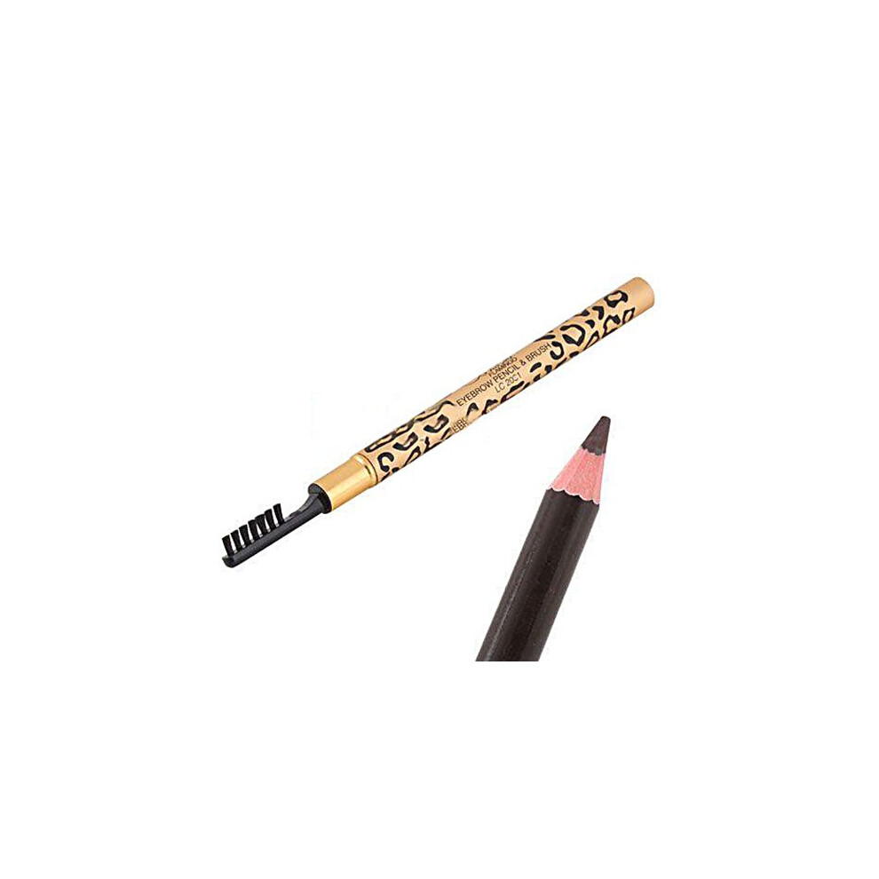Brown Waterproof Longlasting Eyebrow Pencil With Brush For Women 2 In 1 Smudge Resistant