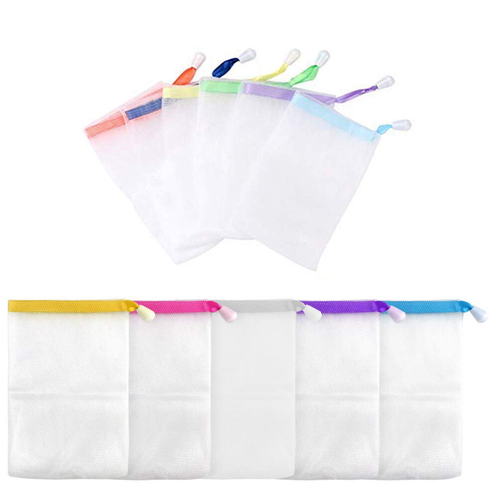 20Pcs Double Layer Soap Saver Bag Fast Foaming Exfoliating Mesh Pouch for Shower and Face