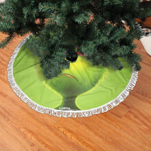 Jupe de sapin en dentelle à franges, motif Le Grinch qui a volé Noël, douce, légère et agréable au toucher, 91 cm