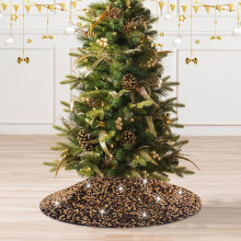 Jupe de sapin de Noël Fankiway, tablier de décoration de base pour sapin de Noël, jupe de sapin de Noël à paillettes, jupe de sapin scintillante