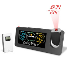 ZX3538 Electronic Projection Clock Weather Station Temperature Humidity Color Screen