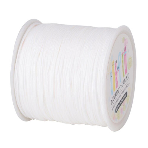 1 Rolla Snáithe Níolóin Bán 0.8mm 98.43 slat/rolla (90m/rolla) 1
