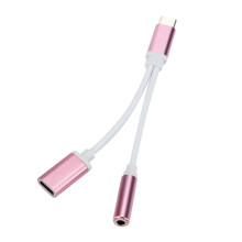 VOSS USB Typ-C auf 3,5-mm-Klinkenstecker AUX Kopfhörer Audio Splitter Konverter Adapterkabel