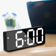 Sveglia digitale a batteria, silenziosa con funzione snooze, luminosità regolabile, visualizzazione di temperatura, data e ora, adatta ai viaggi per