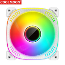 jixopn PC házventilátor, 120 mm-es hűtőventilátor, 5V, 3 tűs, ARGB címezhető RGB ventilátor (fehér, fordított)