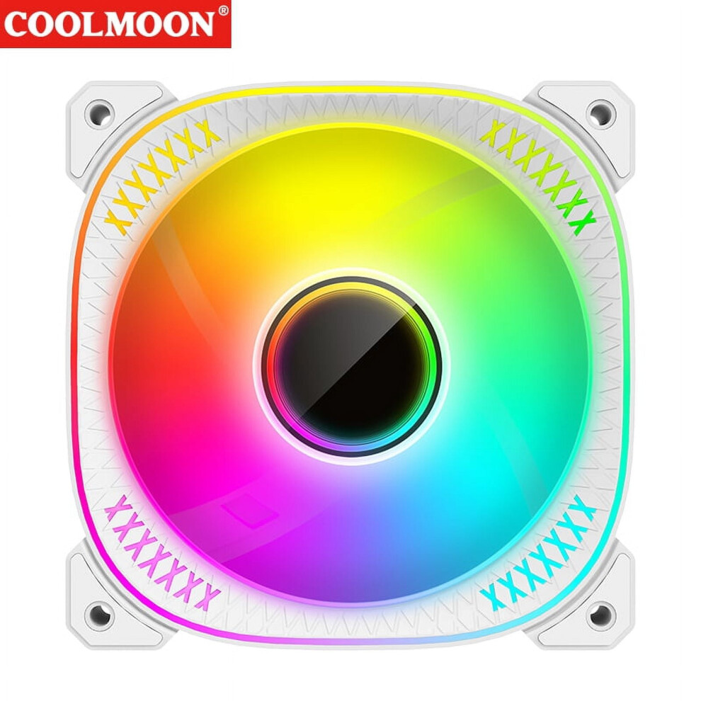 Jixopn Pc Case Fan 120Mm Cooling Fan 5V 3Pin Argb Addressable Rgb Fan( Reversed) White 9423501385178