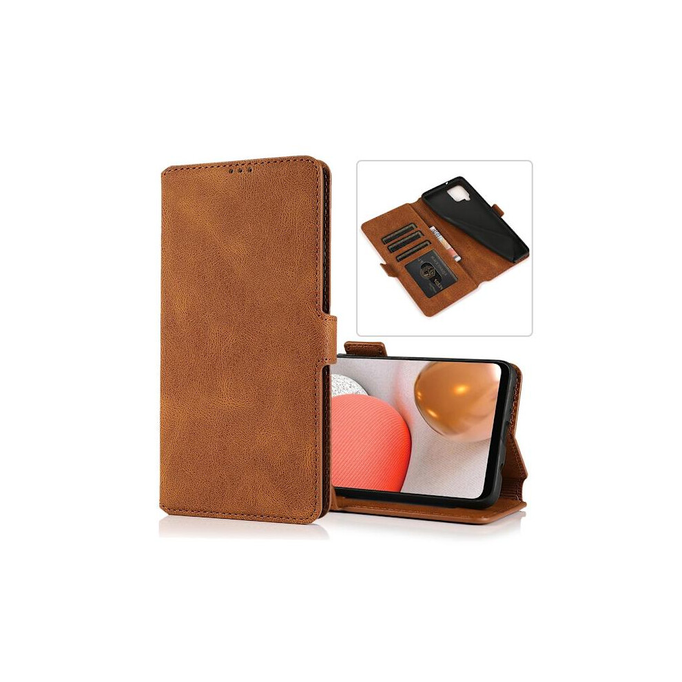Compatible With Samsung Galaxy A42 - Elegant Practical Floveme Wallet Case Brown 9423501386151