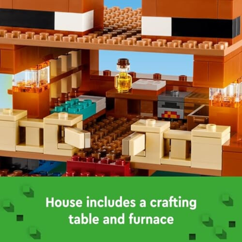 Παιχνίδι κατασκευής σπιτιού Minecraft The Frog House για παιδιά, συμβατό με ζώα και βάρκα 1