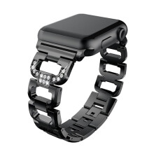 Strassmetallarmband kompatibelt med Apple Watch med Apple Watch Series 10 46 mm svart