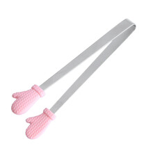 Pinze da cucina creative in silicone di piccole dimensioni, manico in acciaio inossidabile, design a forma di mano, ideali per dolci, cubetti di
