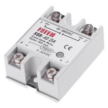 Jixopn enfaset SSR-40DA40A solid state-relémodul, DC3-32V til AC24-380V, optokoppler kompatibel med temperaturkontroll